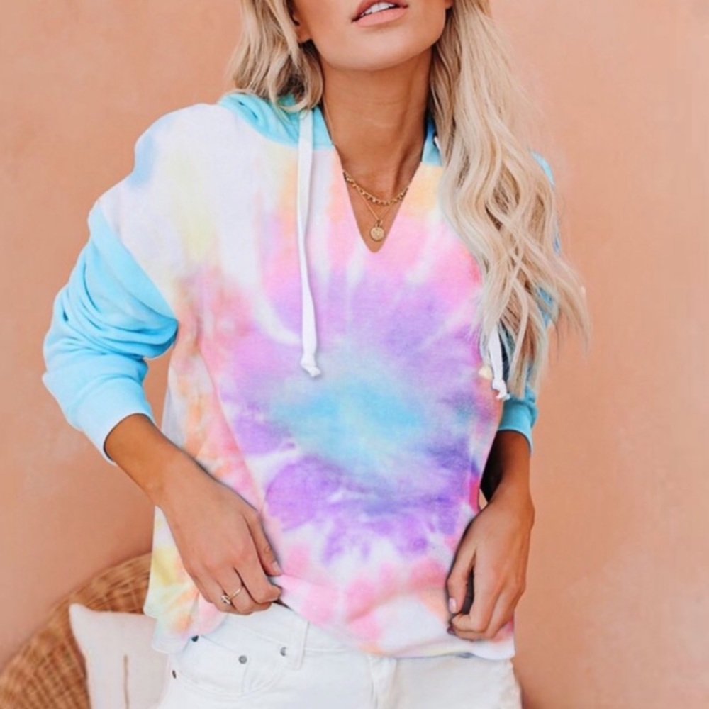 Pursuit of happiness tie dye crop hoodie